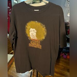 Vintage Jimi Hendrix 2005 Brown Graphic T-Shirt
